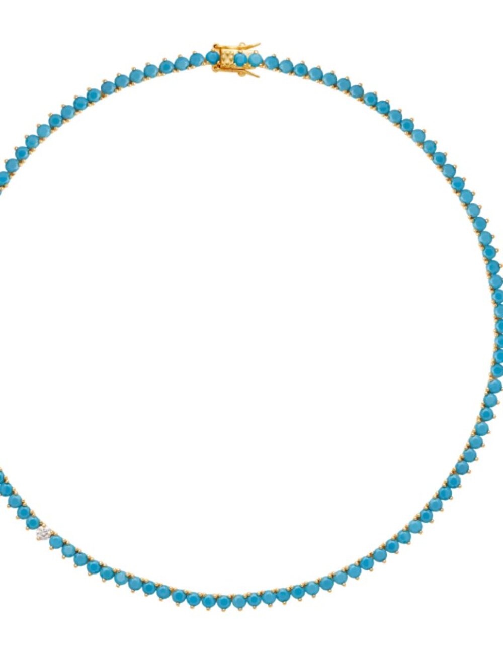 Dorsey Bennington Riviere Necklace in Nano Turquoise with Lab Diamond